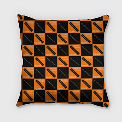 Подушка квадратная Black Orange Squares, цвет: 3D-принт