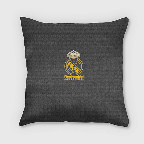 Подушка квадратная Real Madrid graphite theme / 3D-принт – фото 1