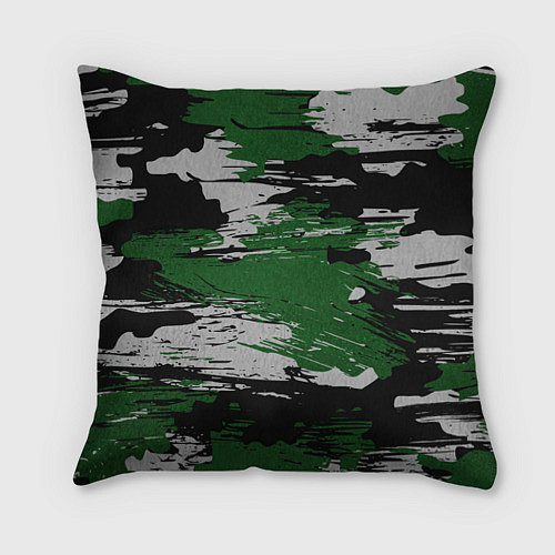 Подушка квадратная Green Paint Splash / 3D-принт – фото 1