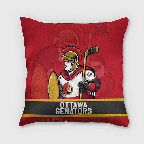 Подушка квадратная Оттава Сенаторз, Ottawa Senators / 3D-принт – фото 1