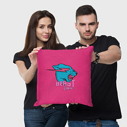 Подушка квадратная Mr Beast Gaming Full Print Pink edition, цвет: 3D-принт — фото 2
