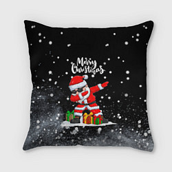 Подушка квадратная Santa Dabbing с подарками, цвет: 3D-принт