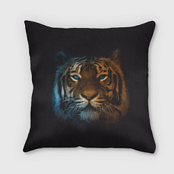 Подушка квадратная Тигр с голубыми глазами, цвет: 3D-принт