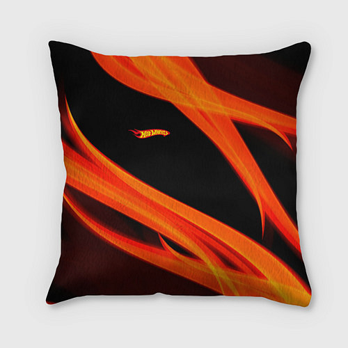 Подушка квадратная Hot Wheels Fire BackGround / 3D-принт – фото 1