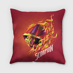 Подушка квадратная Скорпион Мортал Комбат, цвет: 3D-принт
