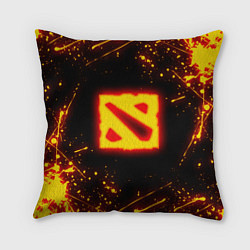 Подушка квадратная DOTA 2 FIRE LOGO ДОТА 2 ОГНЕННЫЙ ЛОГО