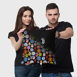 Подушка квадратная JUVENTUS LOGOBOMBING SPORT, цвет: 3D-принт — фото 2