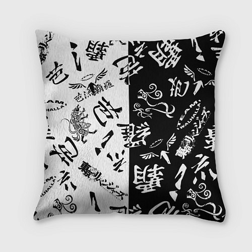 Подушка квадратная Tokyo Revengers Black & White / 3D-принт – фото 1