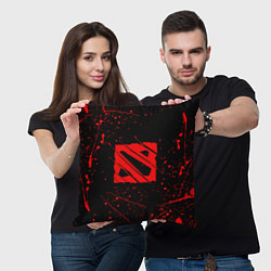 Подушка квадратная DOTA 2 БРЫЗГИ КРАСОК, КРОВЬ, цвет: 3D-принт — фото 2