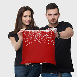 Подушка квадратная Рождественские снежинки, цвет: 3D-принт — фото 2