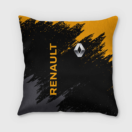 Подушка квадратная RENAULT БРЫЗГИ КРАСОК РЕНО / 3D-принт – фото 1