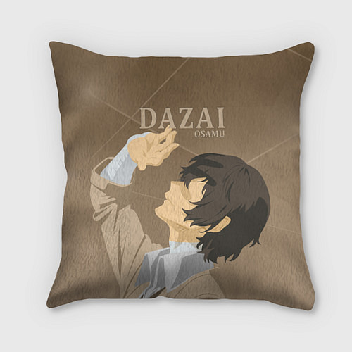 Подушка квадратная Дазай Осаму Dazai Osamu, bungou stray dogs образ / 3D-принт – фото 1