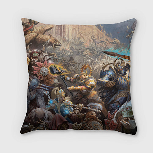 Подушка квадратная Битва Рыцарского ордена Империи / 3D-принт – фото 1