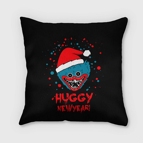 Подушка квадратная Huggy New Year - Poppy Playtime новогодний Хагги В / 3D-принт – фото 1