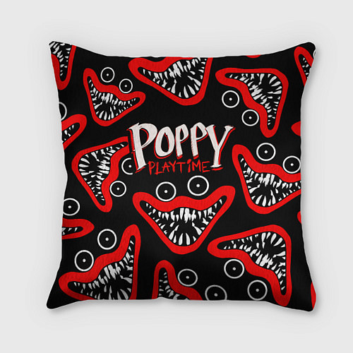 Подушка квадратная Poppy Playtime Huggy Wuggy Smile / 3D-принт – фото 1