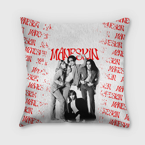 Подушка квадратная MANESKIN POSTER СОСТАВ ГРУППЫ / 3D-принт – фото 1