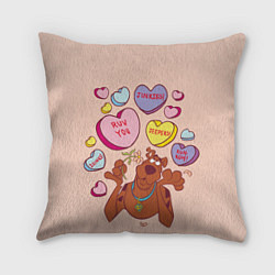 Подушка квадратная Scooby Doo Valentine, цвет: 3D-принт