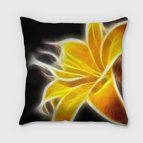 Подушка квадратная Желтый летний цветок / 3D-принт – фото 1