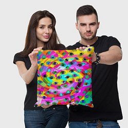 Подушка квадратная Психоделические взгляды, цвет: 3D-принт — фото 2