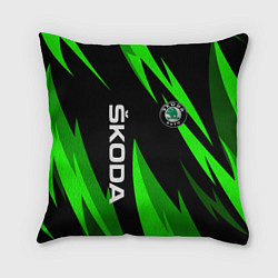 Подушка квадратная SKODA Логотип Узор, цвет: 3D-принт