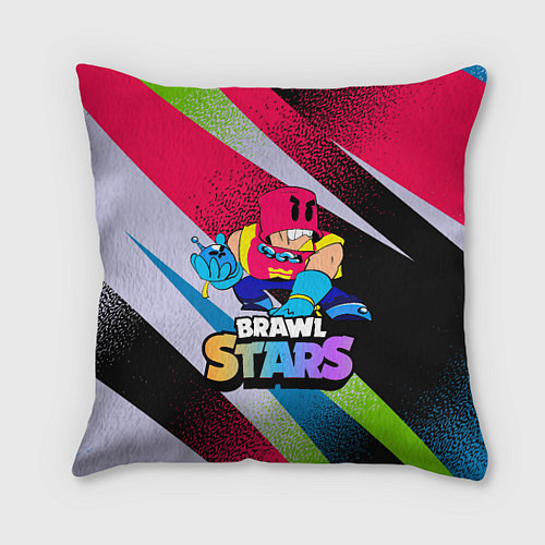 Подушка квадратная GROM BRAWLSTARS ART / 3D-принт – фото 1