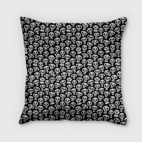 Подушка квадратная Funny skulls / 3D-принт – фото 1