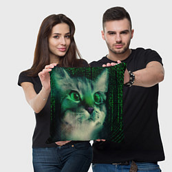 Подушка квадратная Cat in The Digital World, цвет: 3D-принт — фото 2