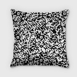 Подушка квадратная Стиль QR код, цвет: 3D-принт