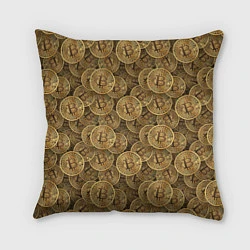 Подушка квадратная Bitcoins, цвет: 3D-принт