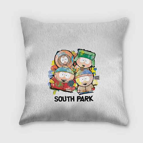 Подушка квадратная South Park - Южный парк краски / 3D-принт – фото 1