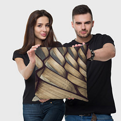 Подушка квадратная Текстура древесины, цвет: 3D-принт — фото 2