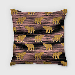 Подушка квадратная Леопарды паттерн, цвет: 3D-принт