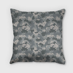 Подушка квадратная Серый Камуфляж городской, цвет: 3D-принт