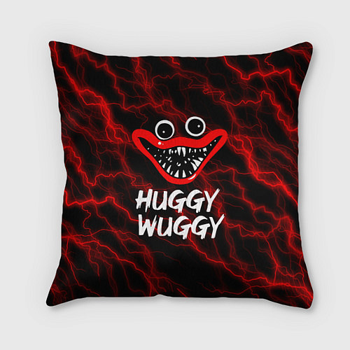 Подушка квадратная Huggy Wuggy гроза / 3D-принт – фото 1