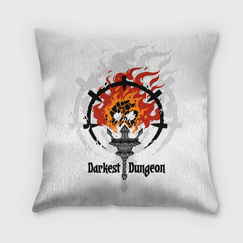 Подушка квадратная Darkest Dungeon: skull logo / 3D-принт – фото 1