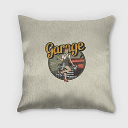 Подушка квадратная Garage Гараж, цвет: 3D-принт