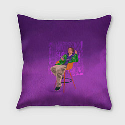 Подушка квадратная Сидящий Слава, цвет: 3D-принт