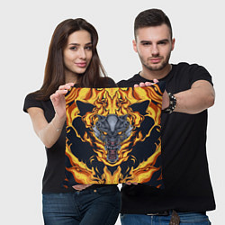 Подушка квадратная Маска тигра в огне, цвет: 3D-принт — фото 2