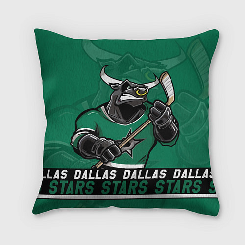 Подушка квадратная Dallas Stars, Даллас Старз / 3D-принт – фото 1
