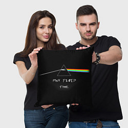 Подушка квадратная PINK FLOYD TIME ПИНК ФЛОЙД ЛОГОТИП, цвет: 3D-принт — фото 2