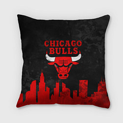 Подушка квадратная Chicago Bulls, Чикаго Буллз Город, цвет: 3D-принт
