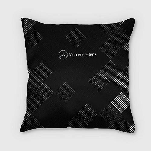Подушка квадратная Mercedes-Benz - В клетку / 3D-принт – фото 1