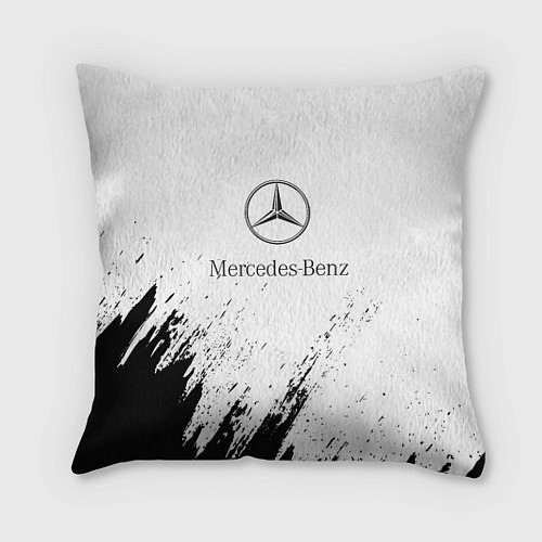 Подушка квадратная Mercedes-Benz - White texture / 3D-принт – фото 1