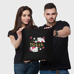 Подушка квадратная Покер POKER, цвет: 3D-принт — фото 2