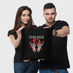 Подушка квадратная Punk Rock Панки Хой, цвет: 3D-принт — фото 2