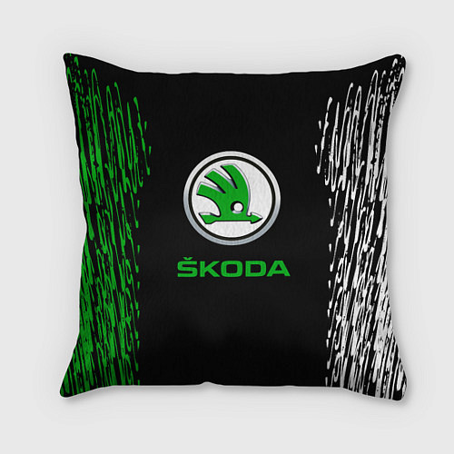 Подушка квадратная Skoda нарисованные линии / 3D-принт – фото 1