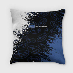 Подушка квадратная Subaru - Logo pattern, цвет: 3D-принт