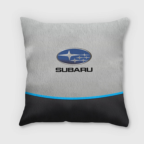 Подушка квадратная Subaru Неоновая полоса / 3D-принт – фото 1