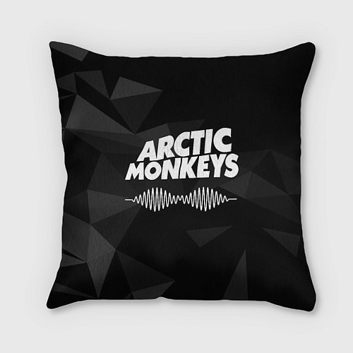 Подушка квадратная Arctic Monkeys Серая Геометрия / 3D-принт – фото 1