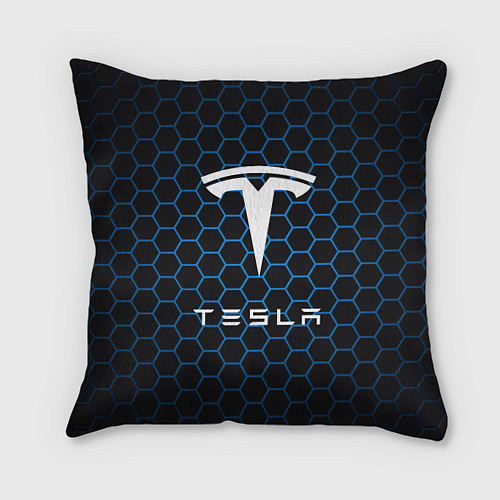 Подушка квадратная Tesla Соты / 3D-принт – фото 1